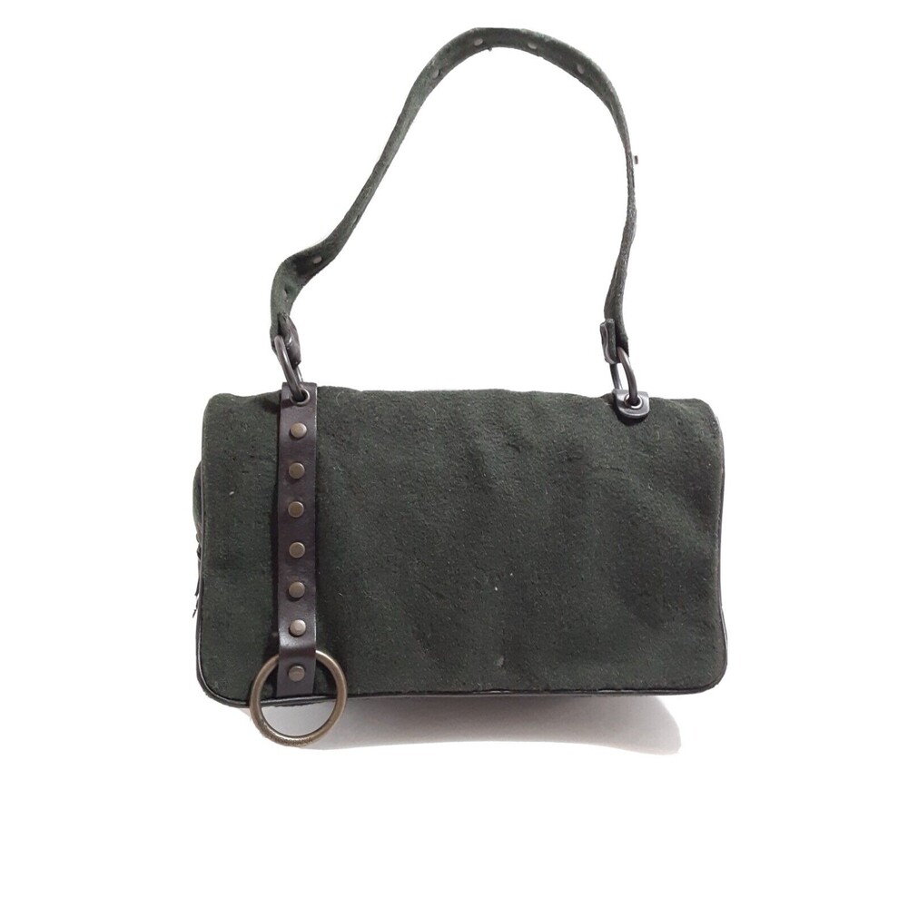 DOLCE & GABBANA dark green wool handbag/shoulder bag/envelope